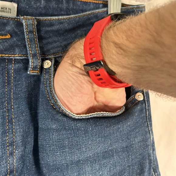 Zara Man Cut Off Shorts Men's 31 Dark Wash Denim High Rise Button Zip - Picture 4 of 9